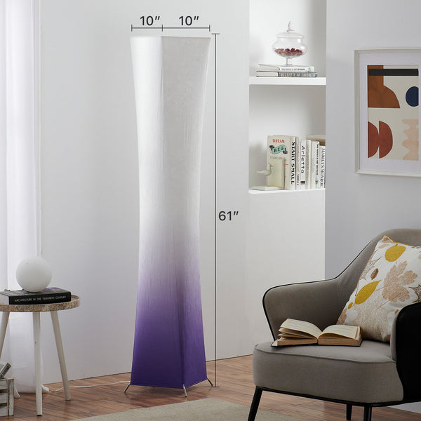 CHIPHY 61" 3-level Dimmable LED Floor Lamp with purple gradient lampshade